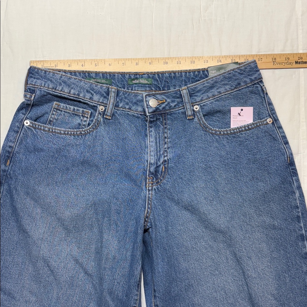 Low Rise Rigid Baggy Jeans Womens 10/31 NWT 90s Skater Style Wide Leg Blue Denim - Picture 6 of 13